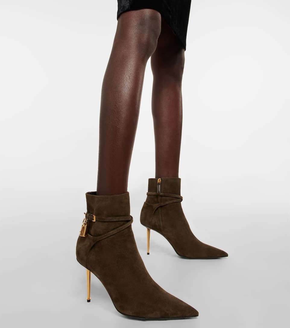 Padlock suede ankle boots - 4