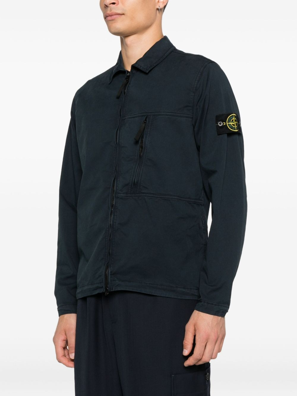 zip-fastening pocket shirt jacket - 3