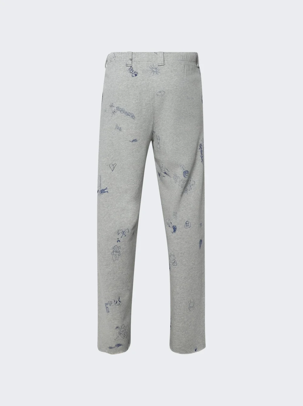 Scribbled Tailored Sweatpants Grey Melange - 1