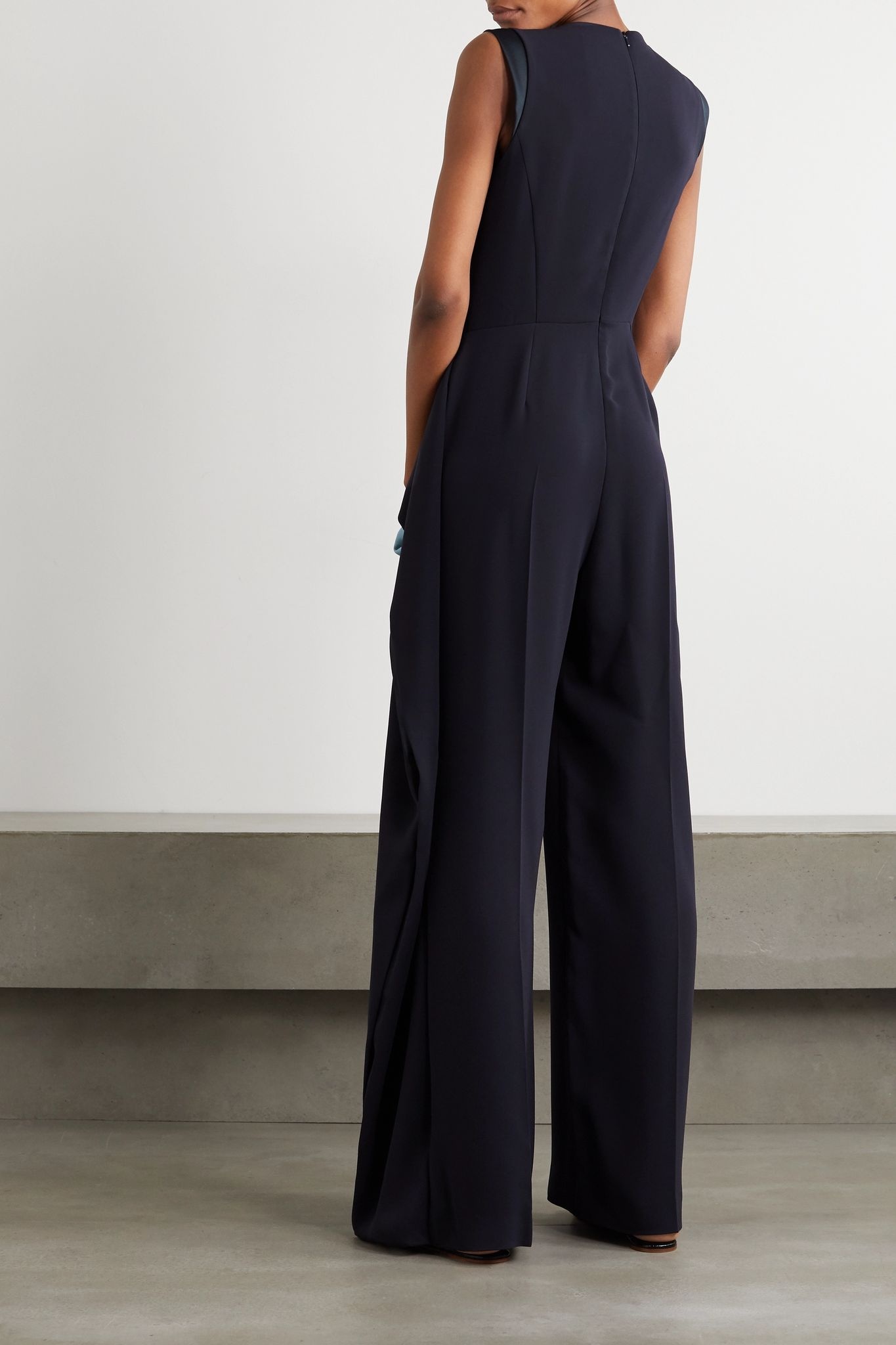 Sabadel draped satin-trimmed crepe jumpsuit - 3