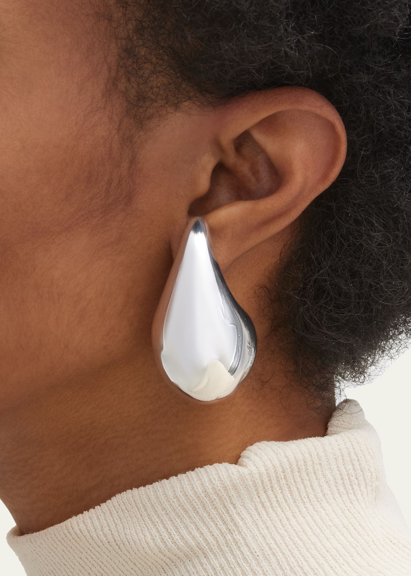 Bottega Veneta Polished Drop Earrings, Silver