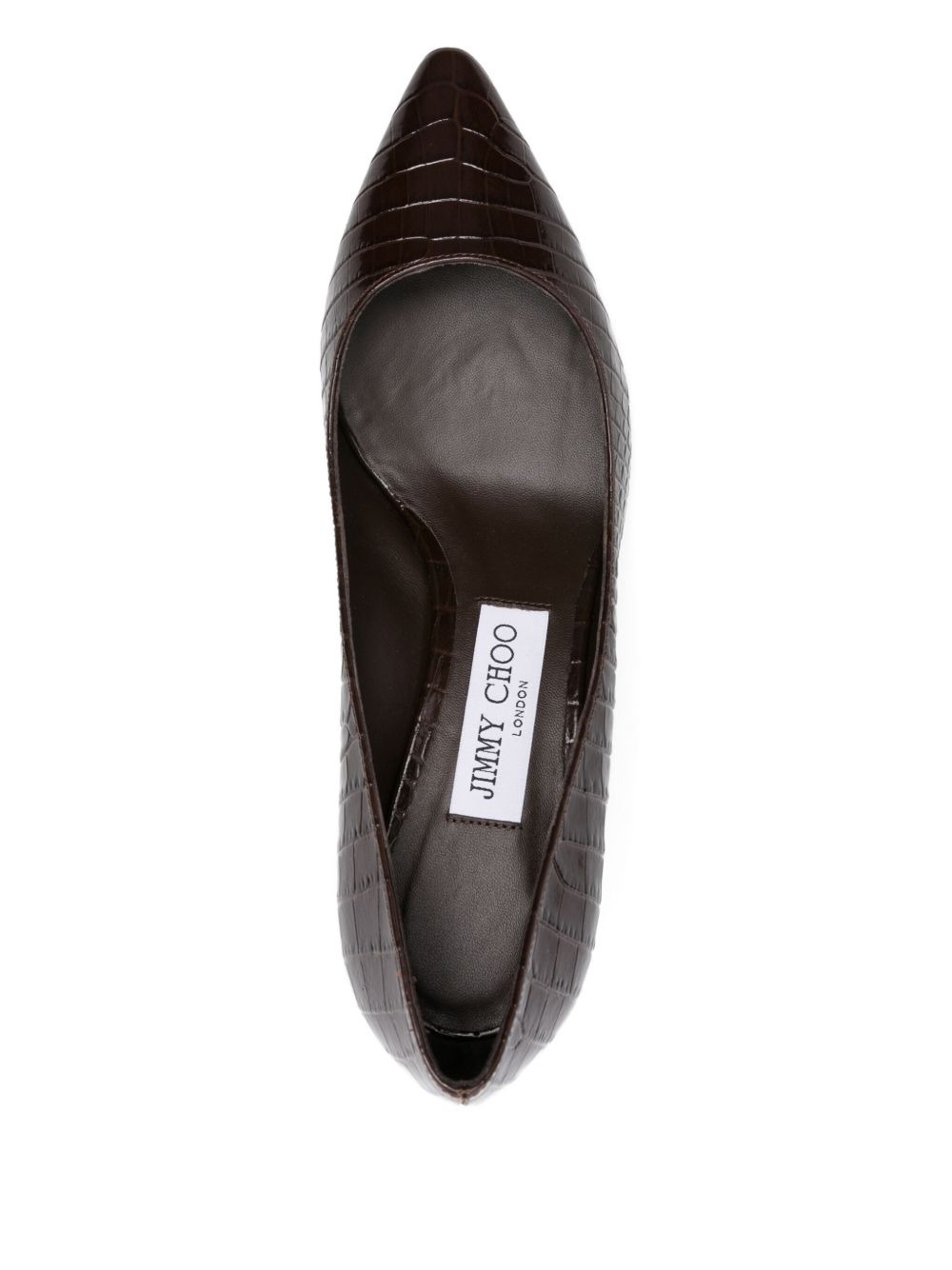 crocodile-embossed pointed-toe pumps - 4
