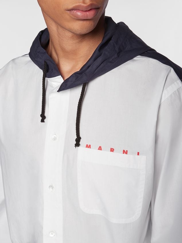 HOODED COTTON POPLIN SHIRT-JACKET - 4
