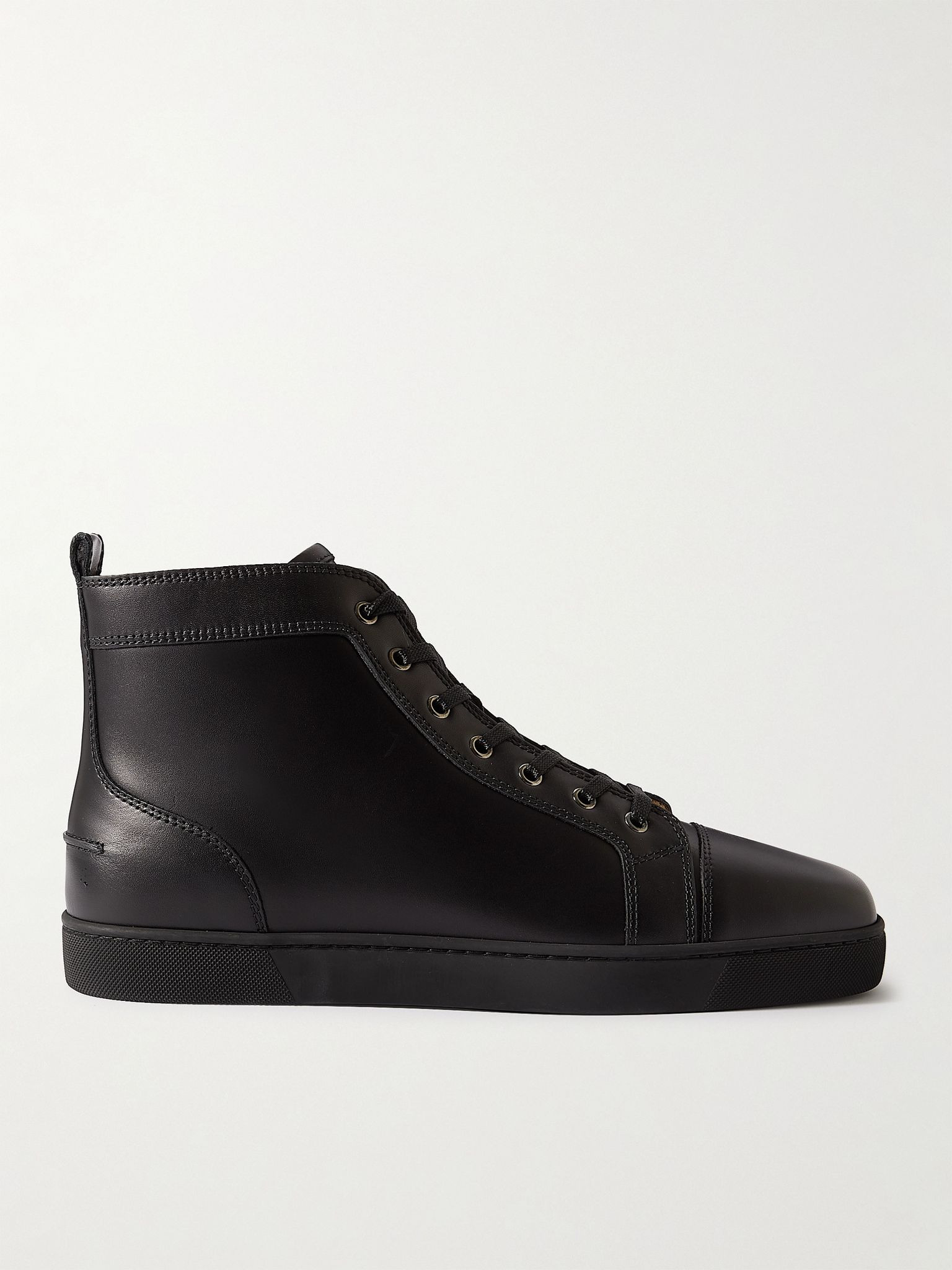 Louis Leather High-Top Sneakers Black - 1