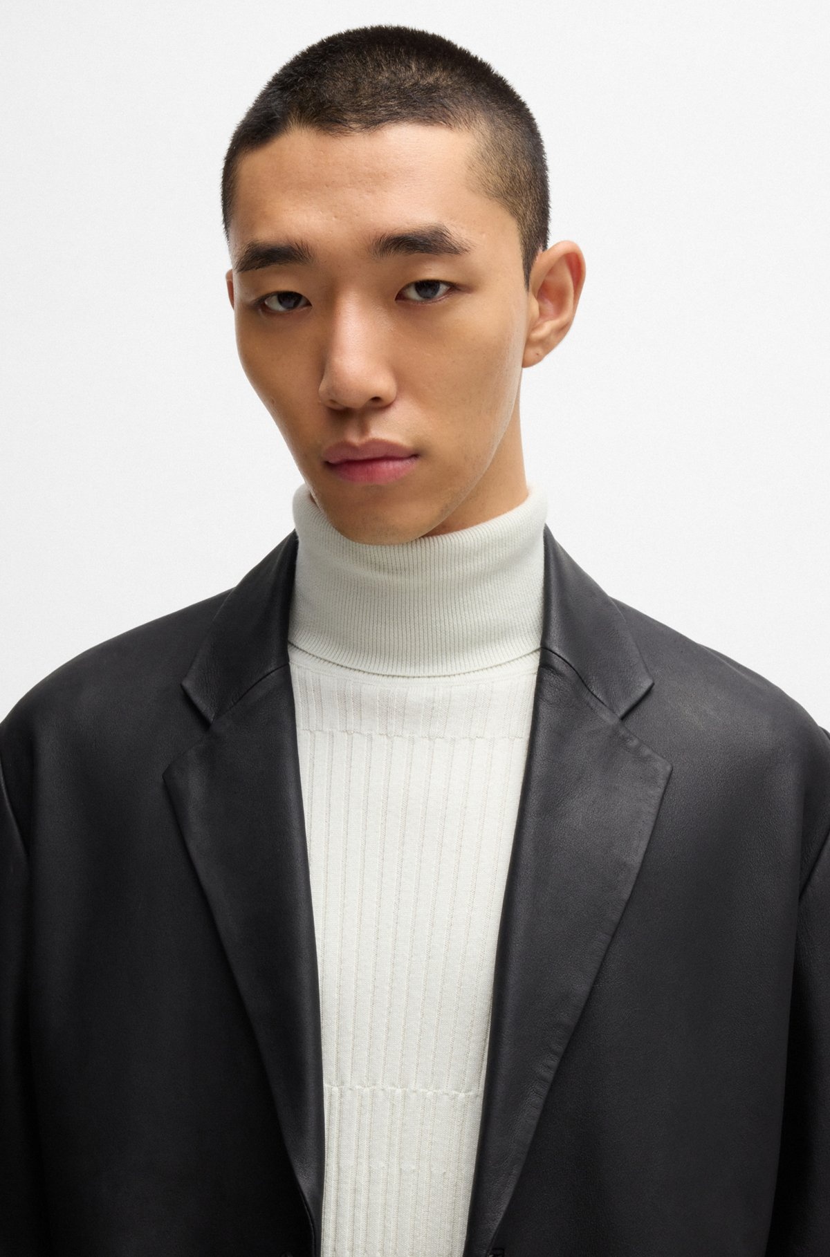 RIBBED ROLLNECK SWEATER IN COTTON AND WOOL - 3