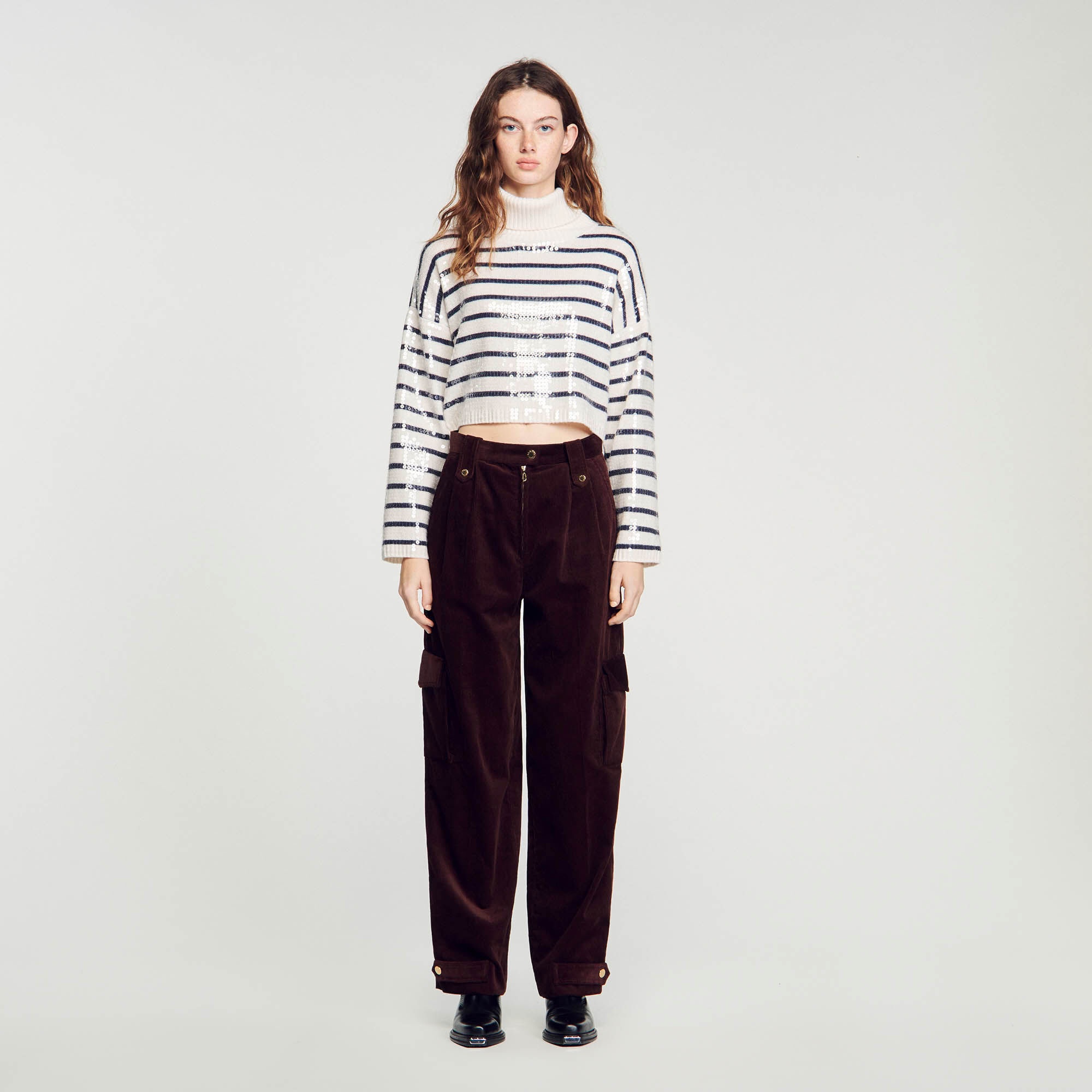 VELVET CARGO PANTS - 3