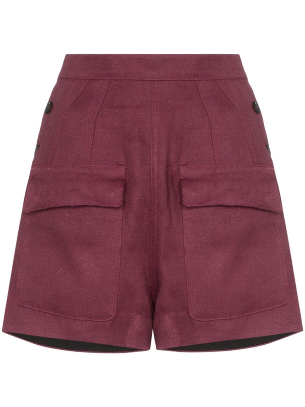 Lorena flap-pocket linen shorts - 1