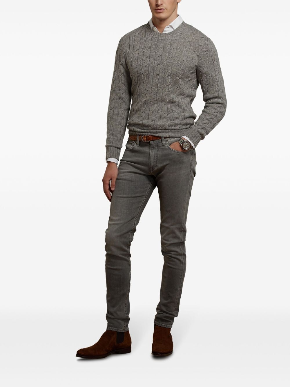 cable-knit cashmere sweater - 2