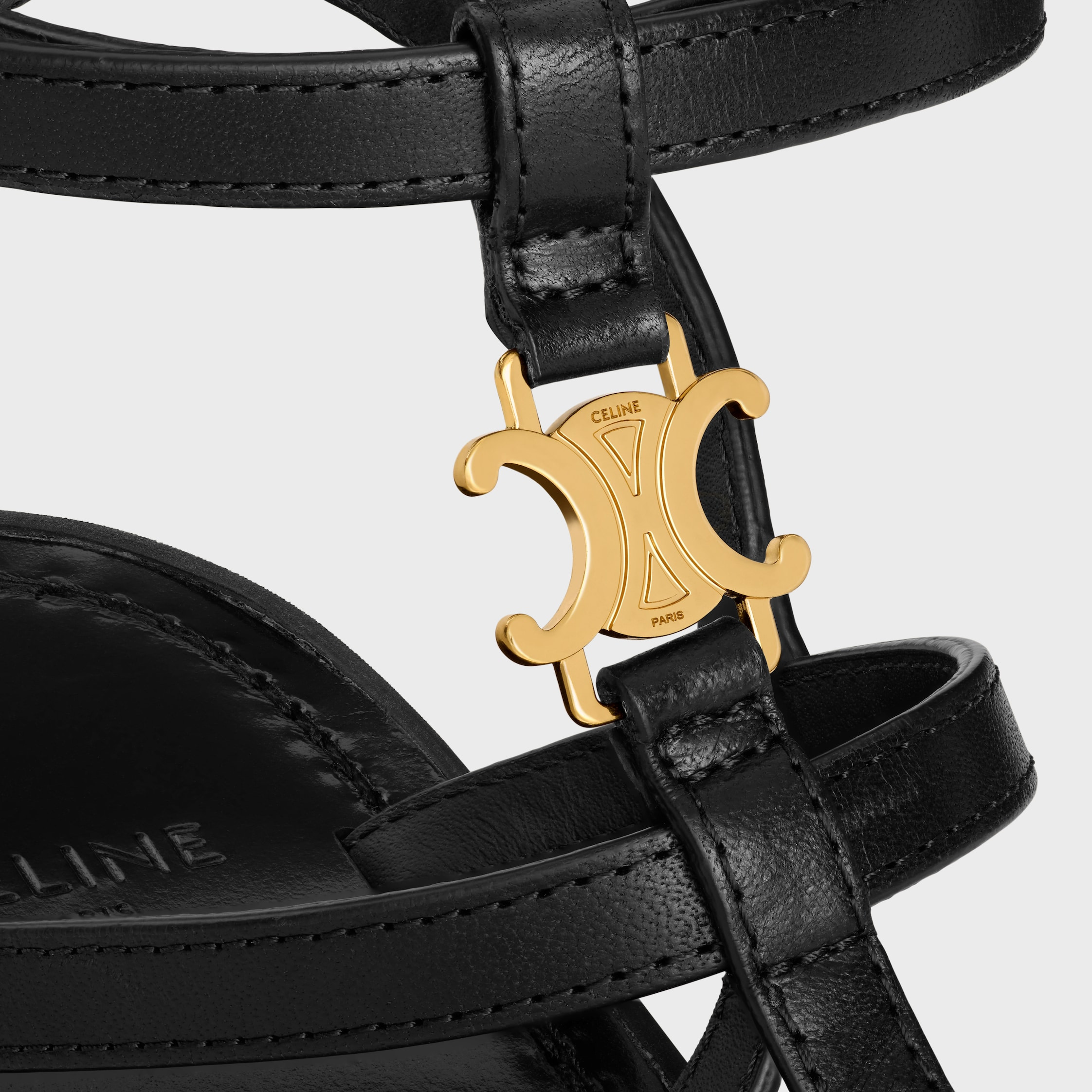 CELINE - CLEA TRIOMPHE STRAPPY SANDAL in CALFSKIN - VEGETAL TANNING - 5