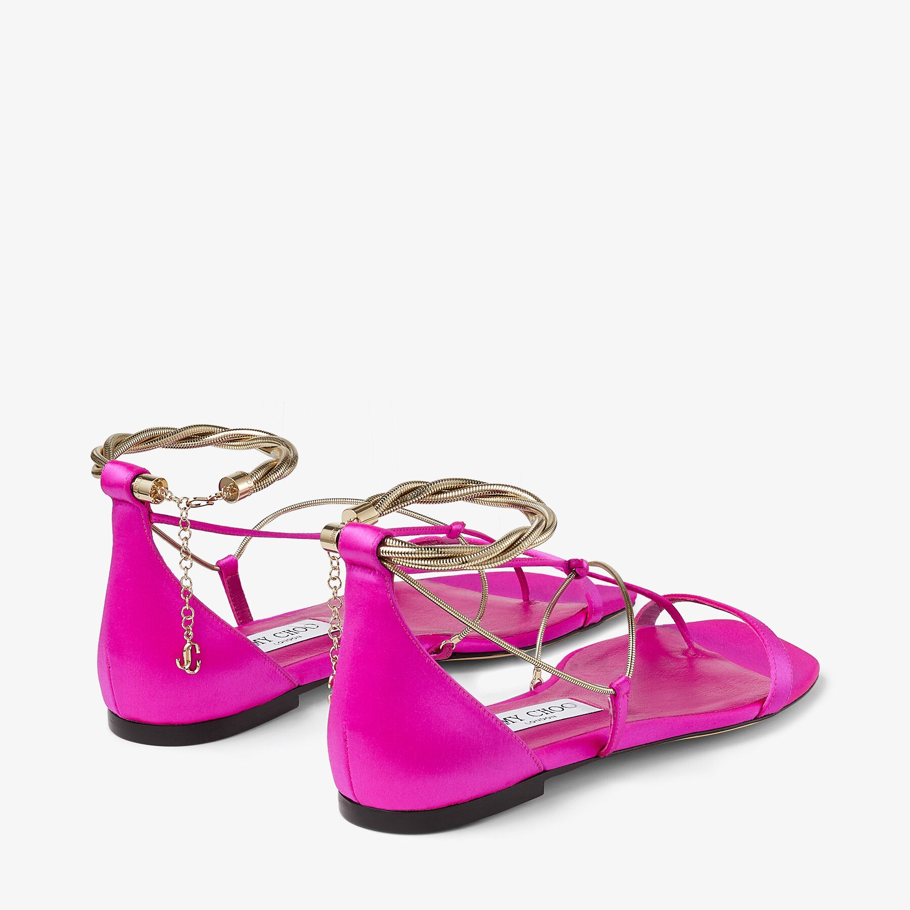 Oriana Flat
Fuchsia Satin Flats with Gold Chains - 6