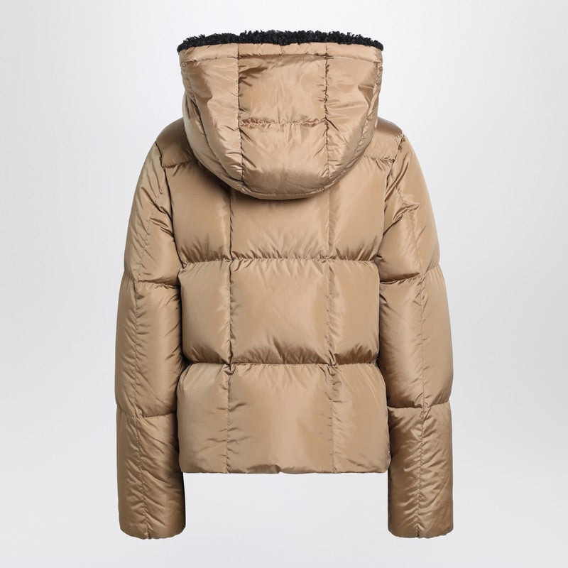 Moncler Beige Hooded Puffer Jacket Women - 2