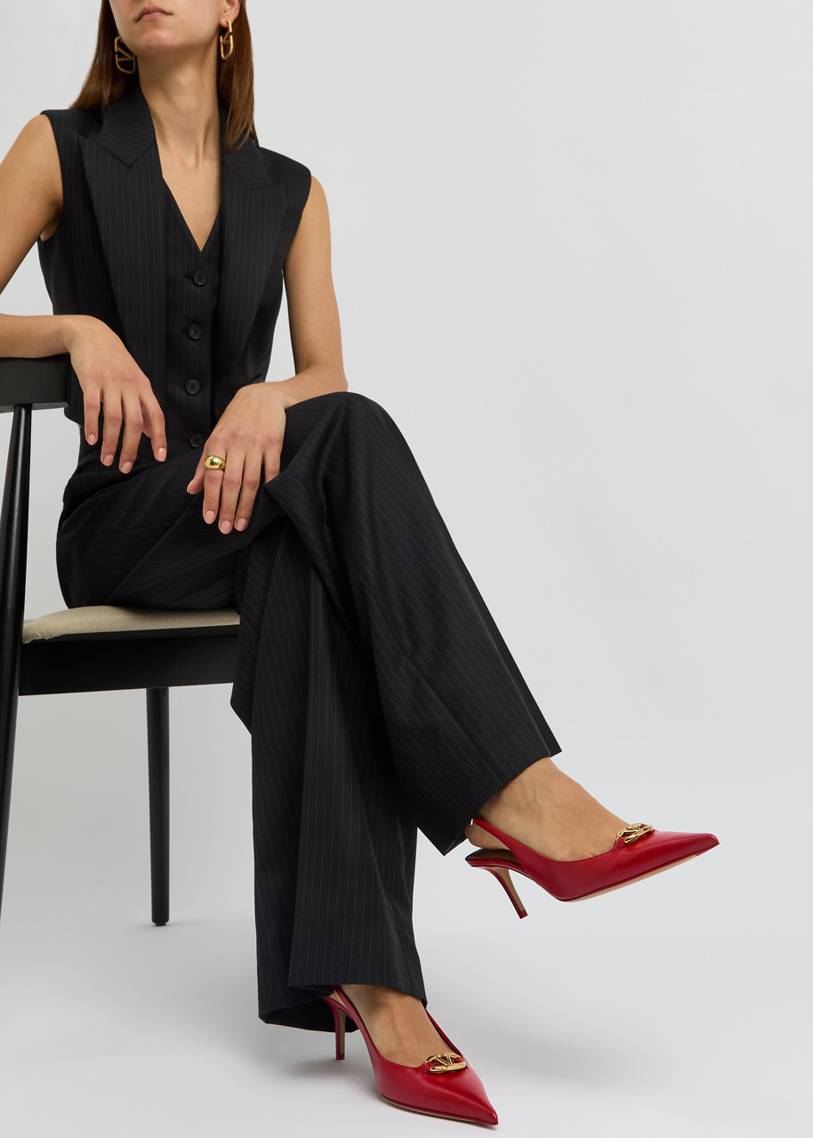 Valentino Garavani 60 Vlogo Leather Slingback Pumps - 5