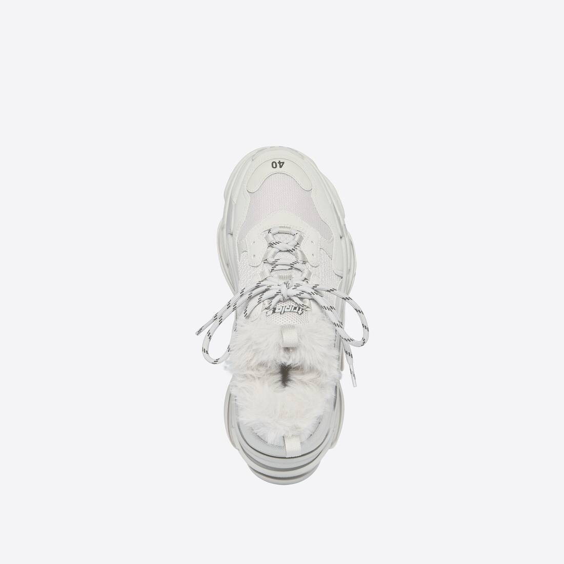 Women's Triple S Sneaker Fake Fur in Grey - 5