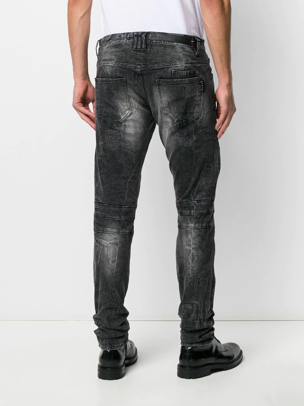 Biker Destroyed motox denim jeans - 4