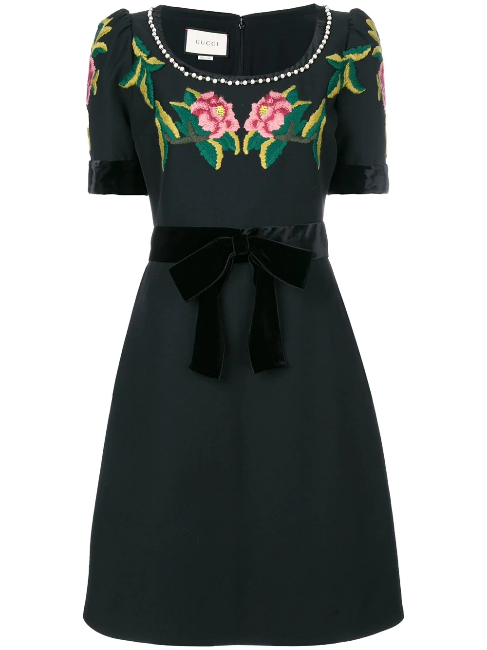 floral embroidered dress - 1