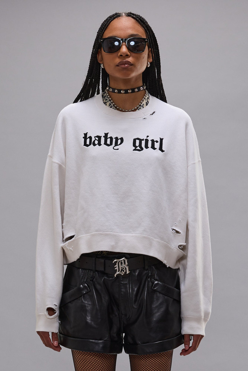 R13 BABY GIRL CROPPED CREWNECK outlook