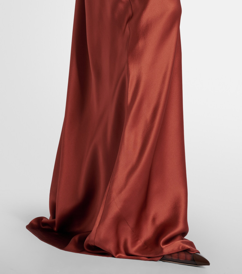 Draped silk charmeuse bustier gown 6