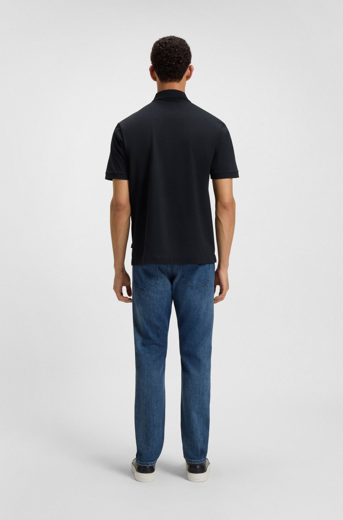 COTTON-PIQUÉ POLO SHIRT WITH DOUBLE B MONOGRAM - 5