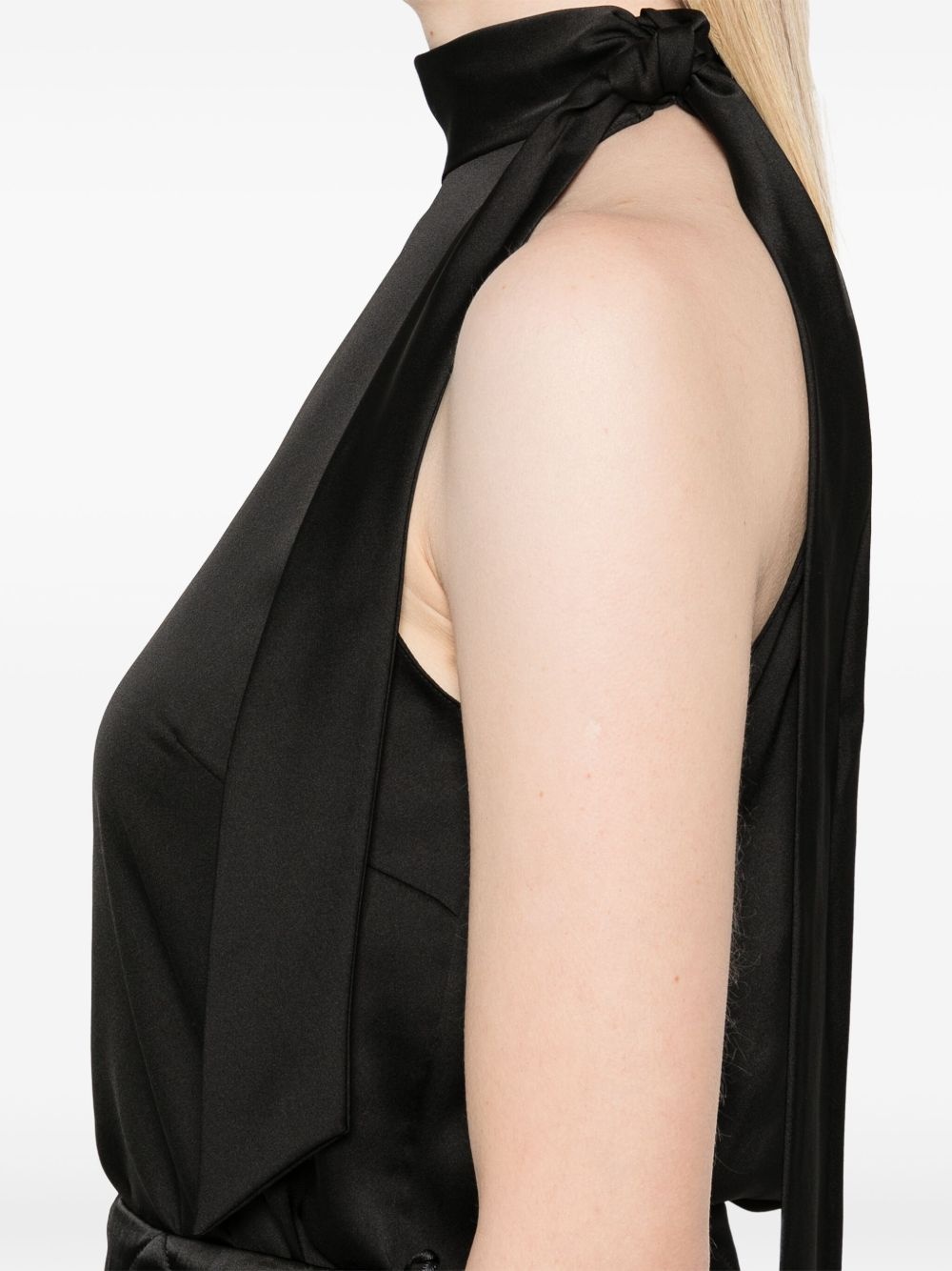 textured-satin halter top - 5