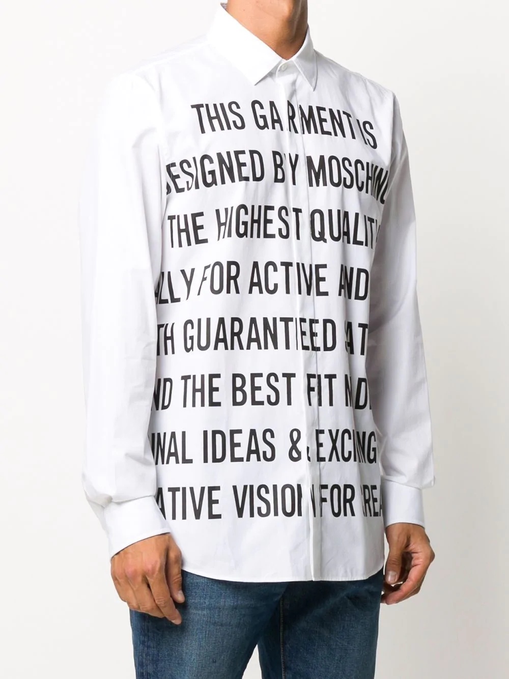 text-print cotton shirt - 3