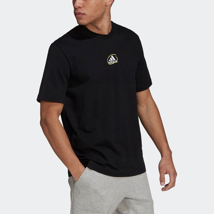 adidas Scribble Tee M Back Logo Sports Short Sleeve Black GQ8308 - 4