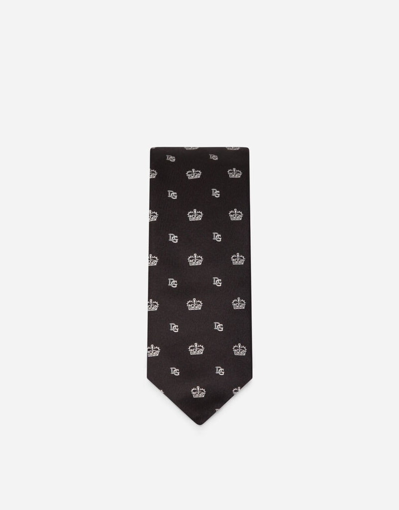 Dolce & Gabbana Silk jacquard blade tie with crown and logo (6 cm) outlook