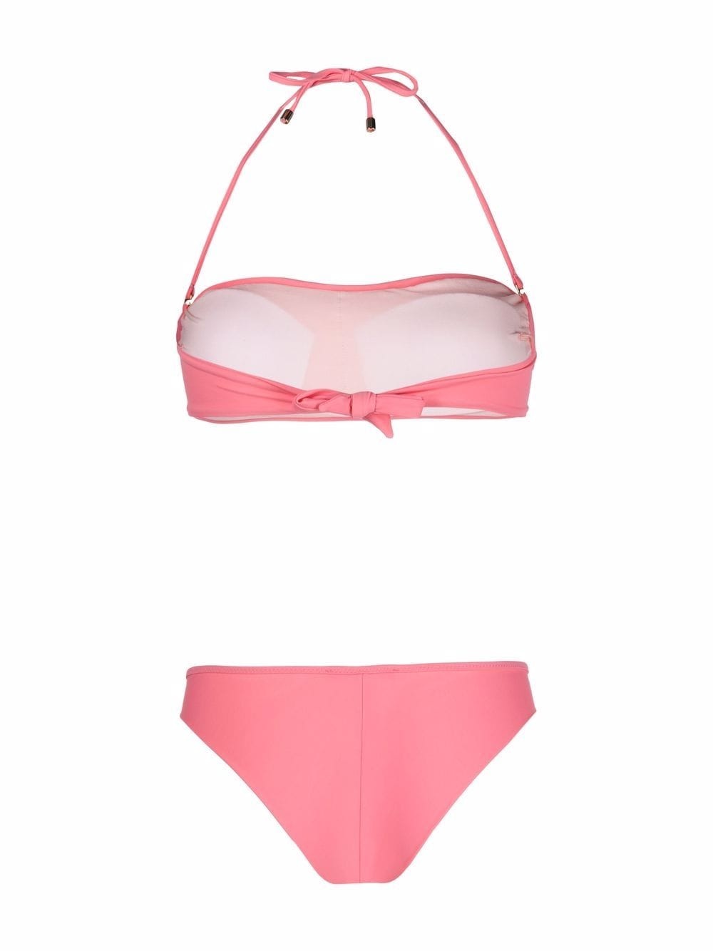 halterneck bandeau bikini set - 2