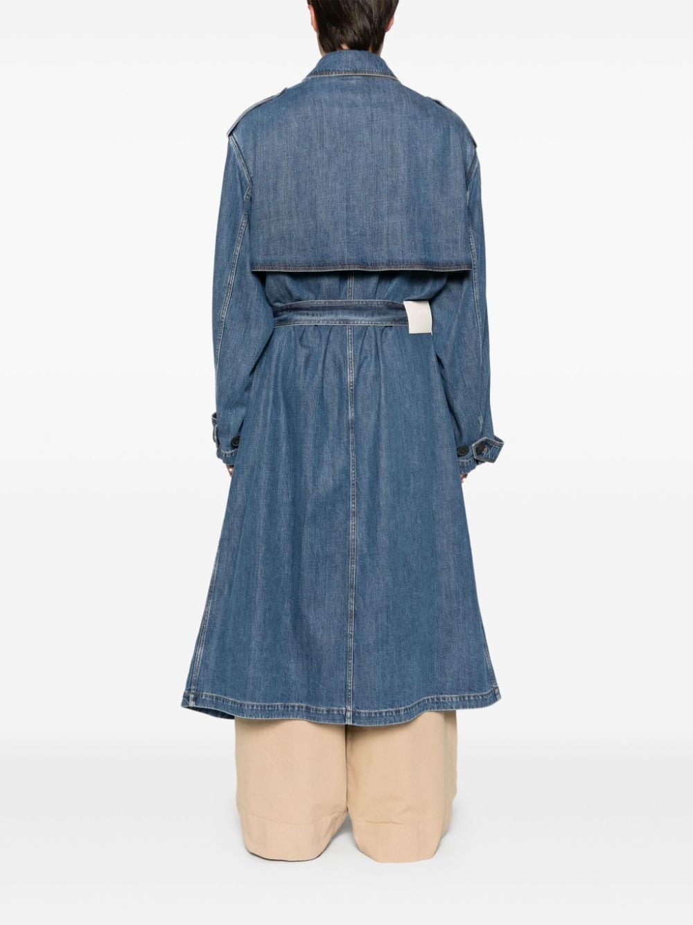 denim trench coat - 4