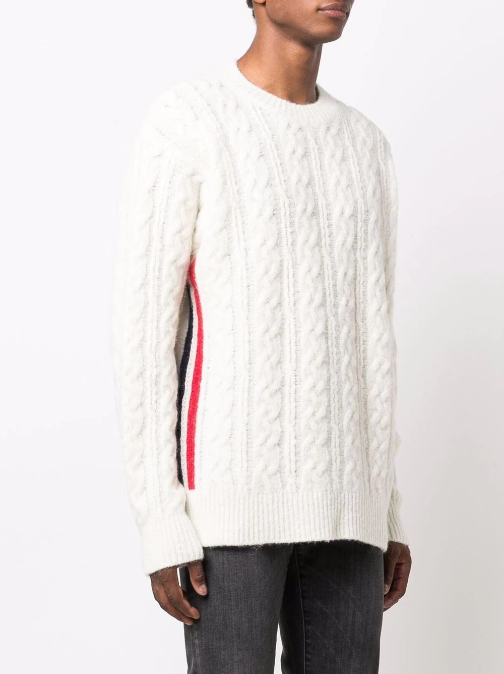 cable-knit crew-neck sweater - 3