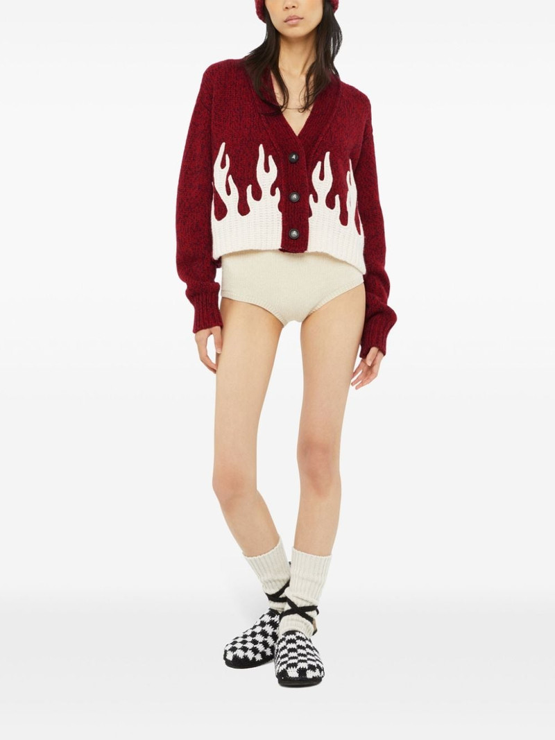 Alanui flame-motif cropped cardigan outlook