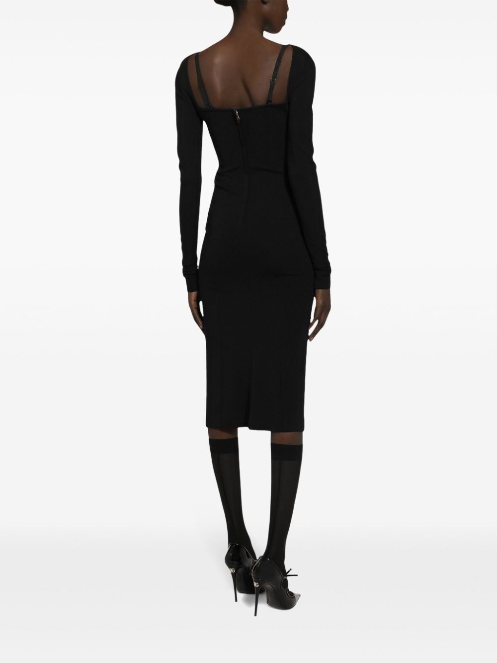 long-sleeve midi dress - 4