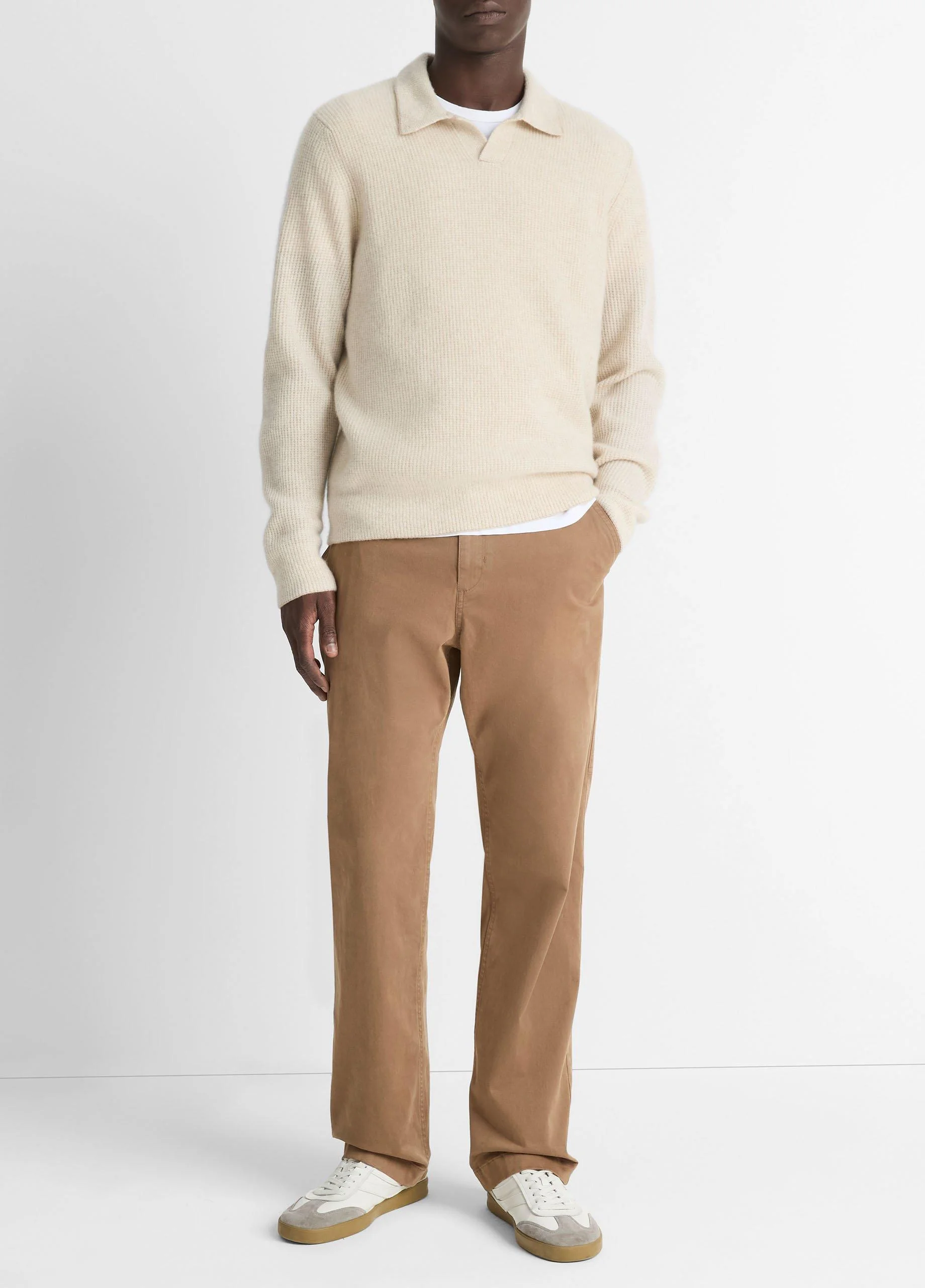 Plush Cashmere Thermal Johnny-Collar Sweater - 1