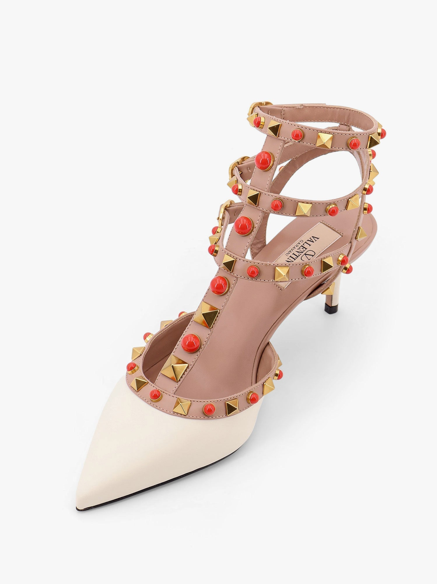 Valentino Garavani Women Rockstud Leather Slingback With Cabochon Stones - 4