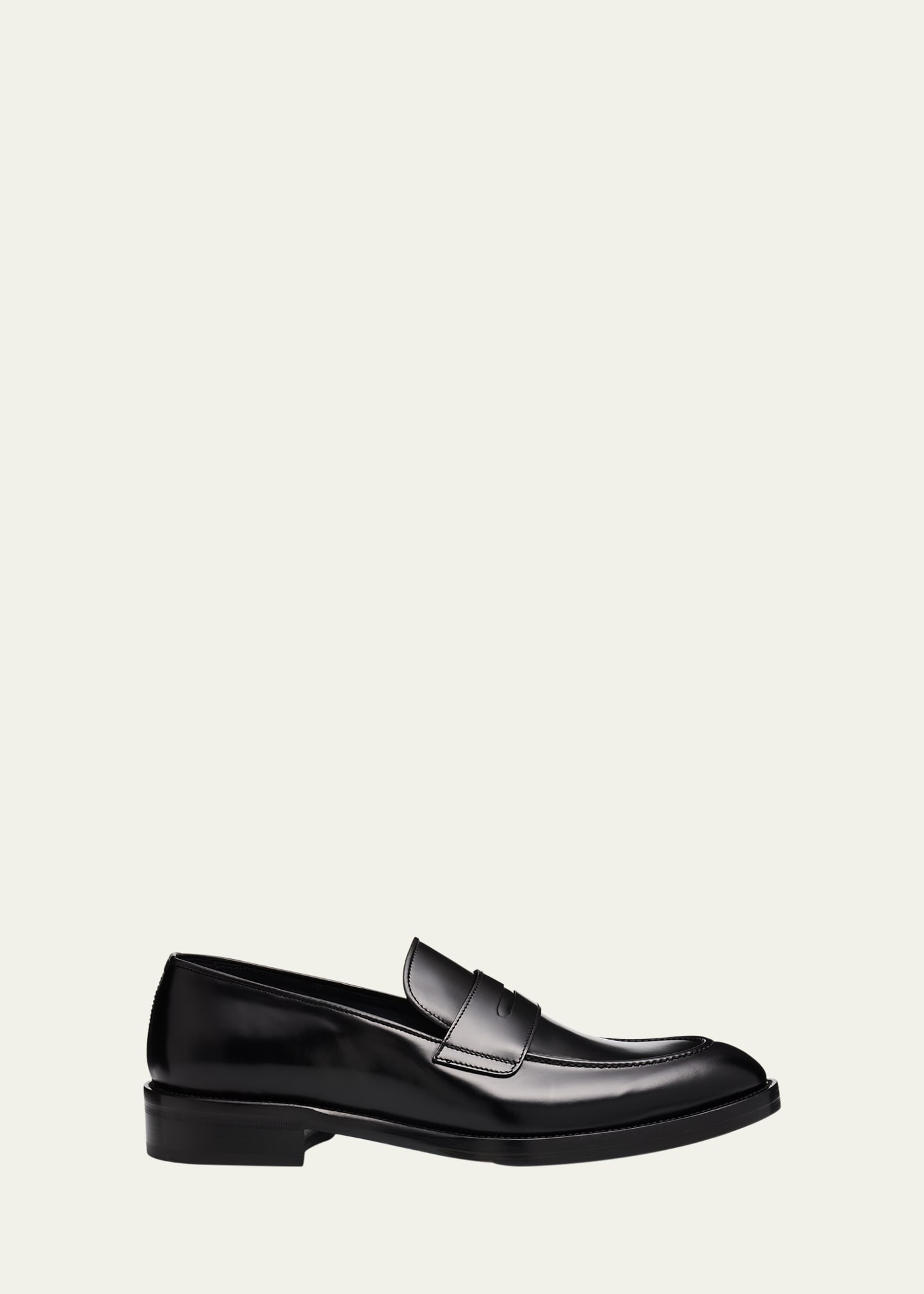 Men's Bruton Rubber-Sole Leather Penny Loafers - 1