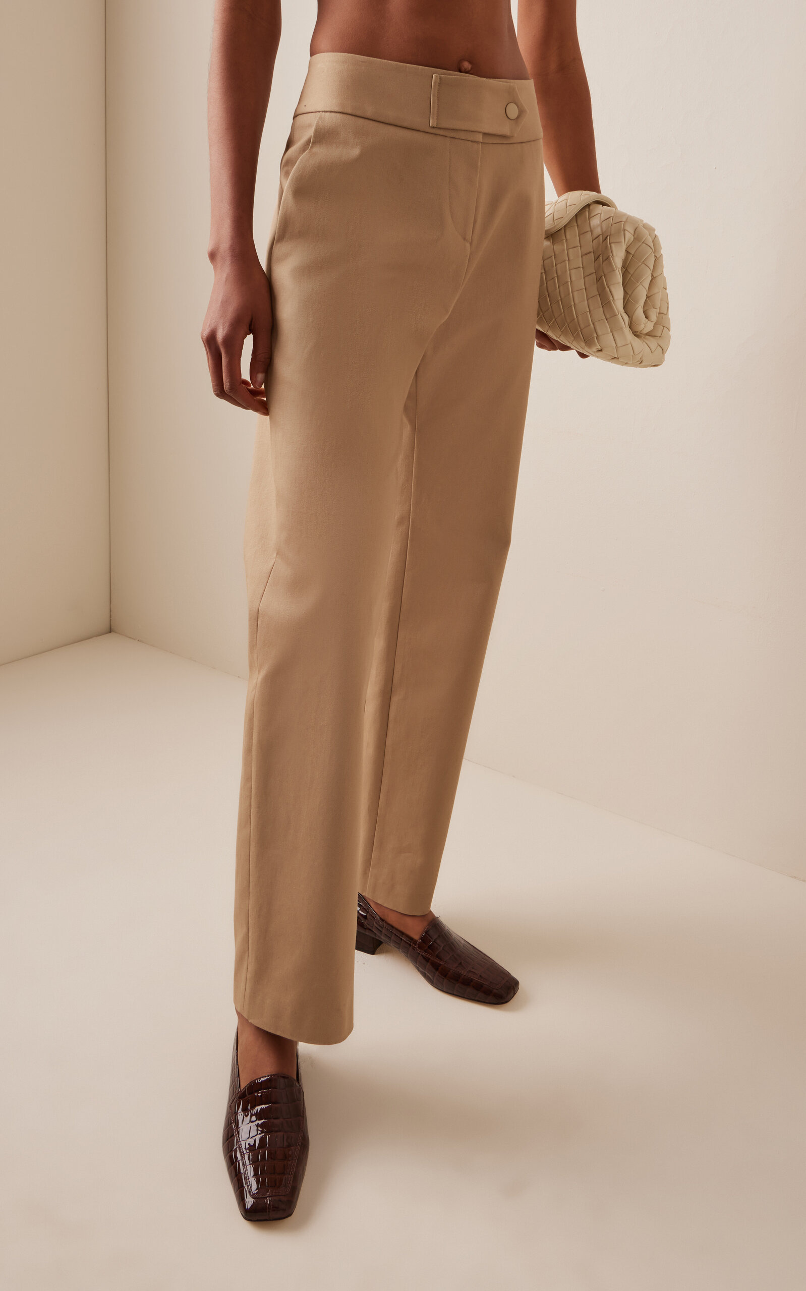 The Phoenix Low-Rise Cotton Gabardine Barrel-Leg Pants khaki - 3