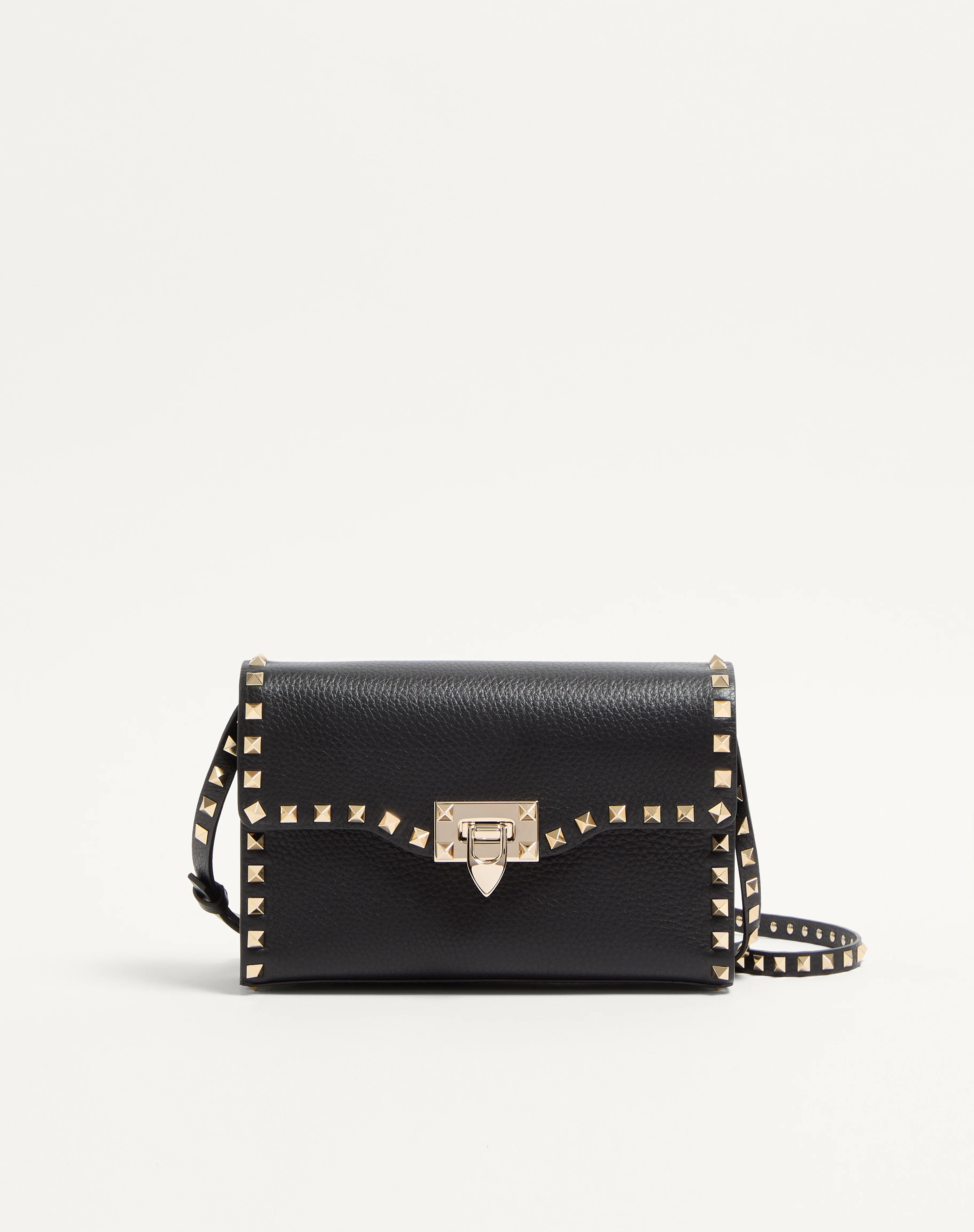 SMALL ROCKSTUD GRAINY CALFSKIN CROSSBODY BAG - 1