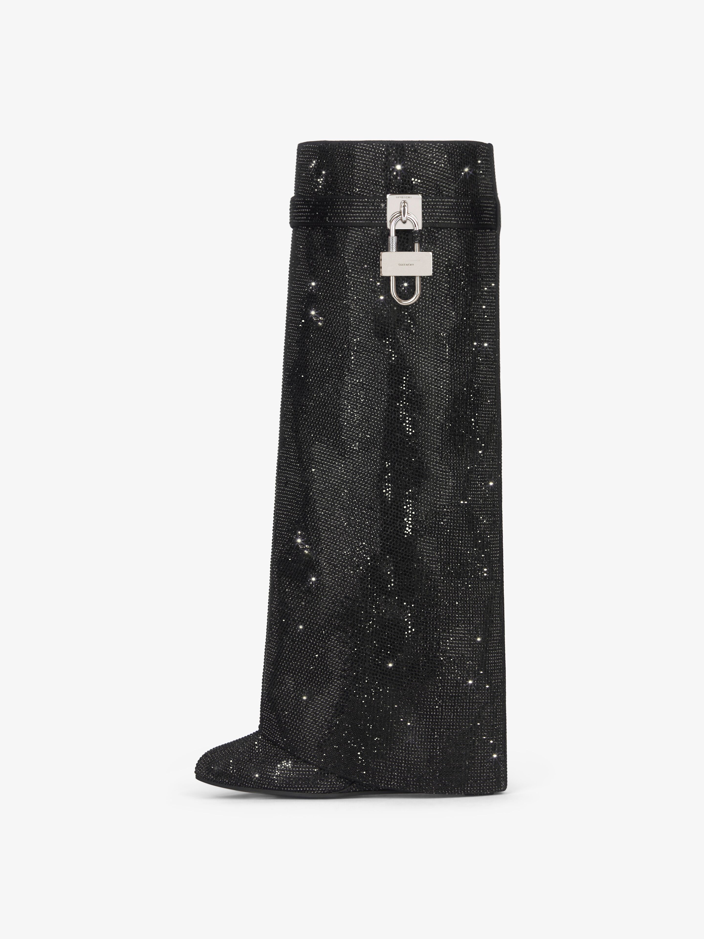 SHARK LOCK BOOTS IN SATIN WITH STRASS - 4
