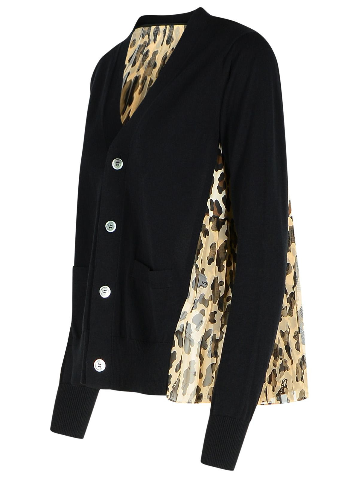 Sacai Black Cotton Blend Cardigan Women - 2
