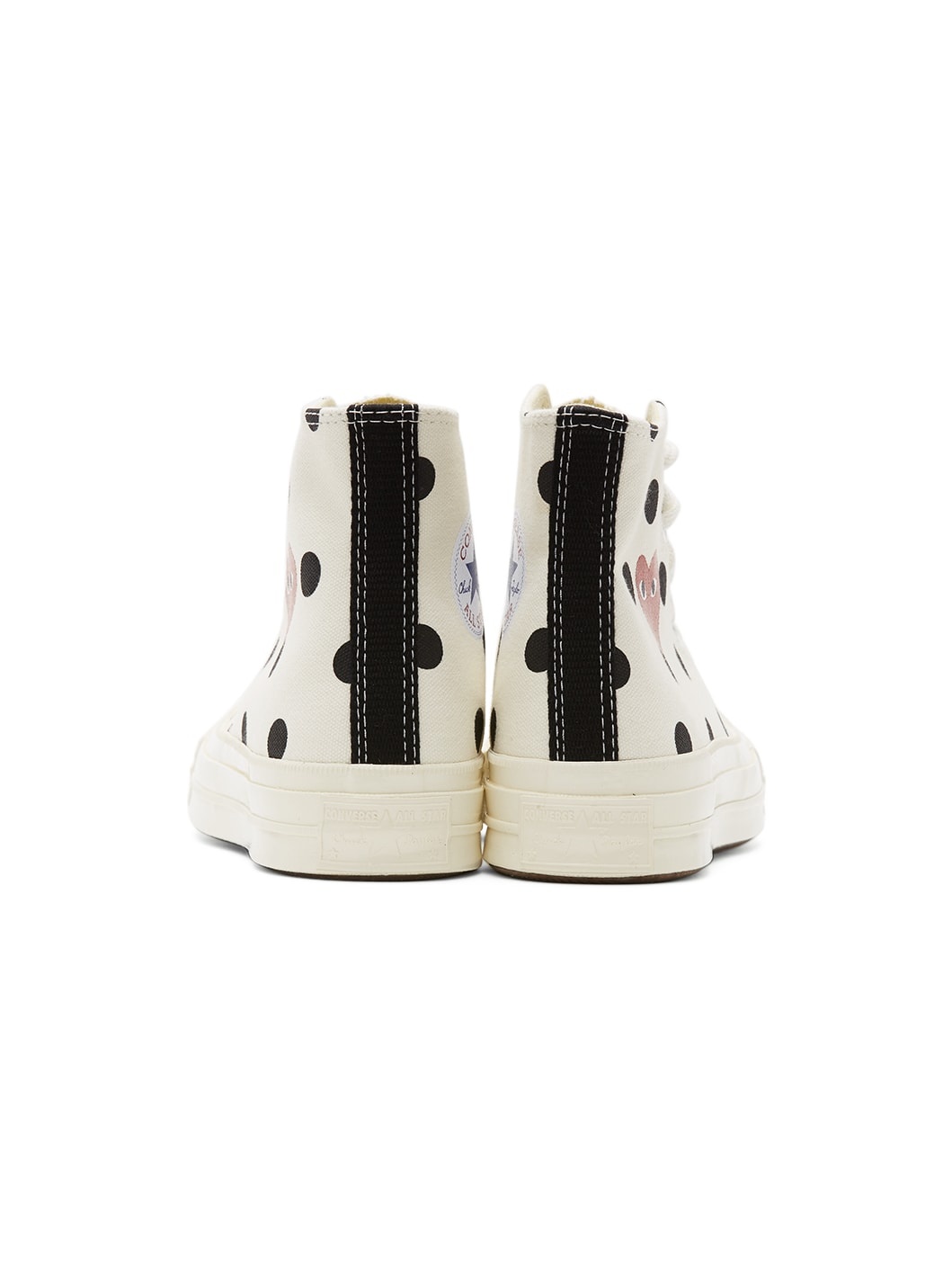 White Converse Edition Polka Dot Heart Chuck 70 High Sneakers - 4