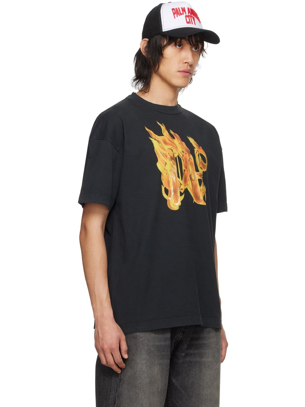 Black Burning Monogram T-Shirt - 2