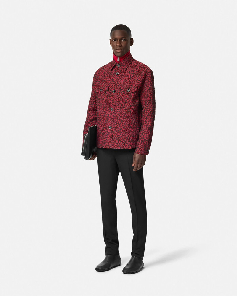 VERSACE Leopard Jacquard Overshirt outlook