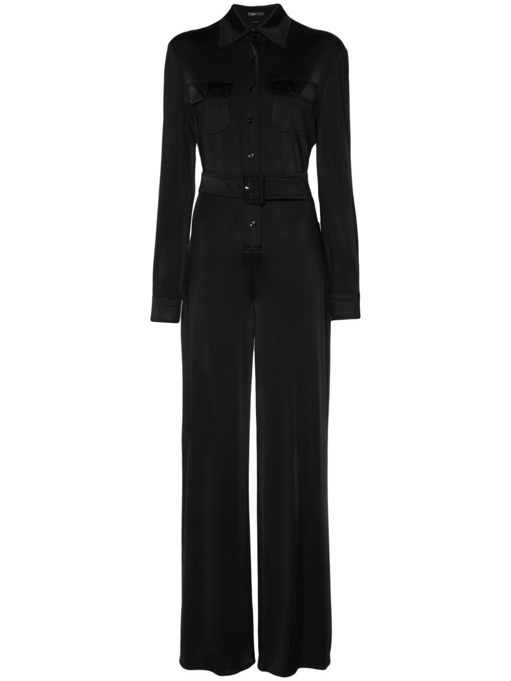 straight-leg jersey jumpsuit - 1