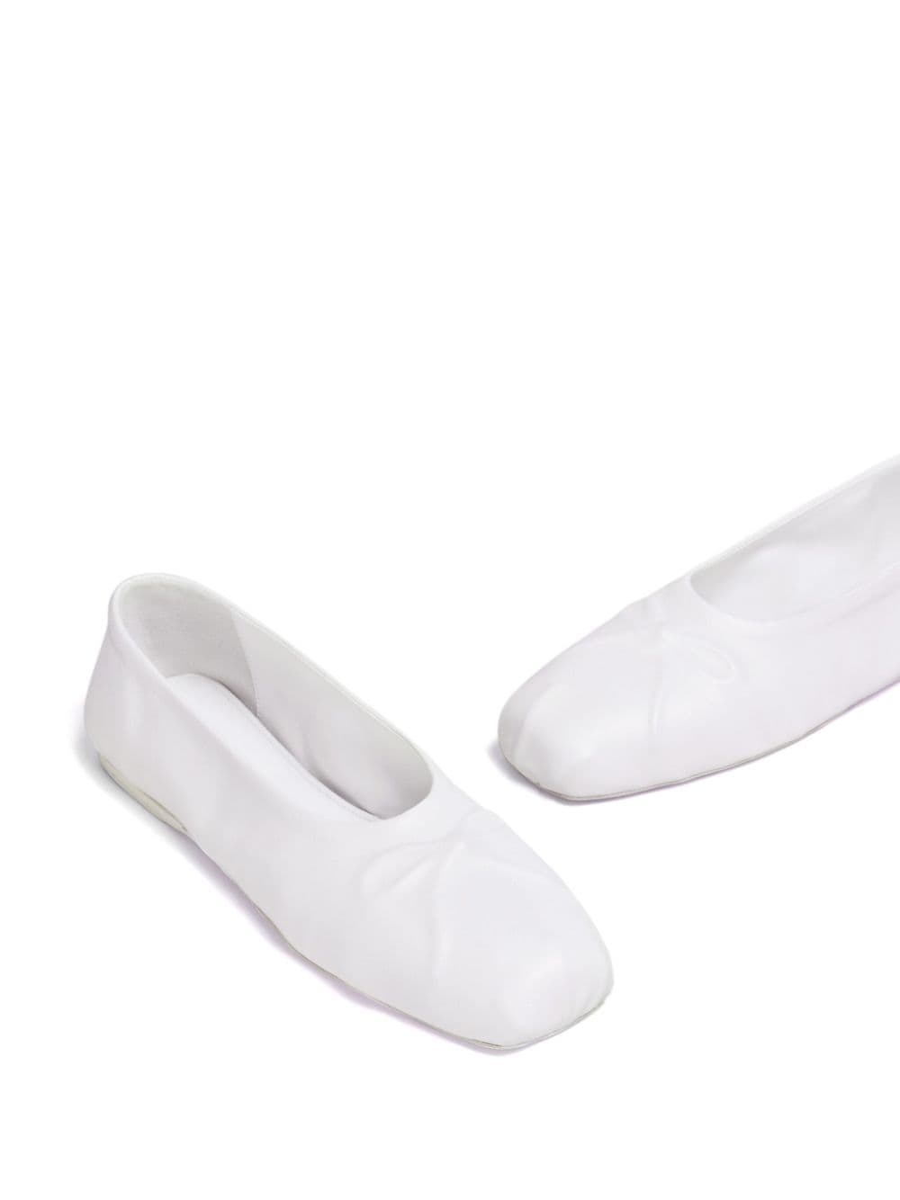 bow-embossed leather ballerina shoes - 5