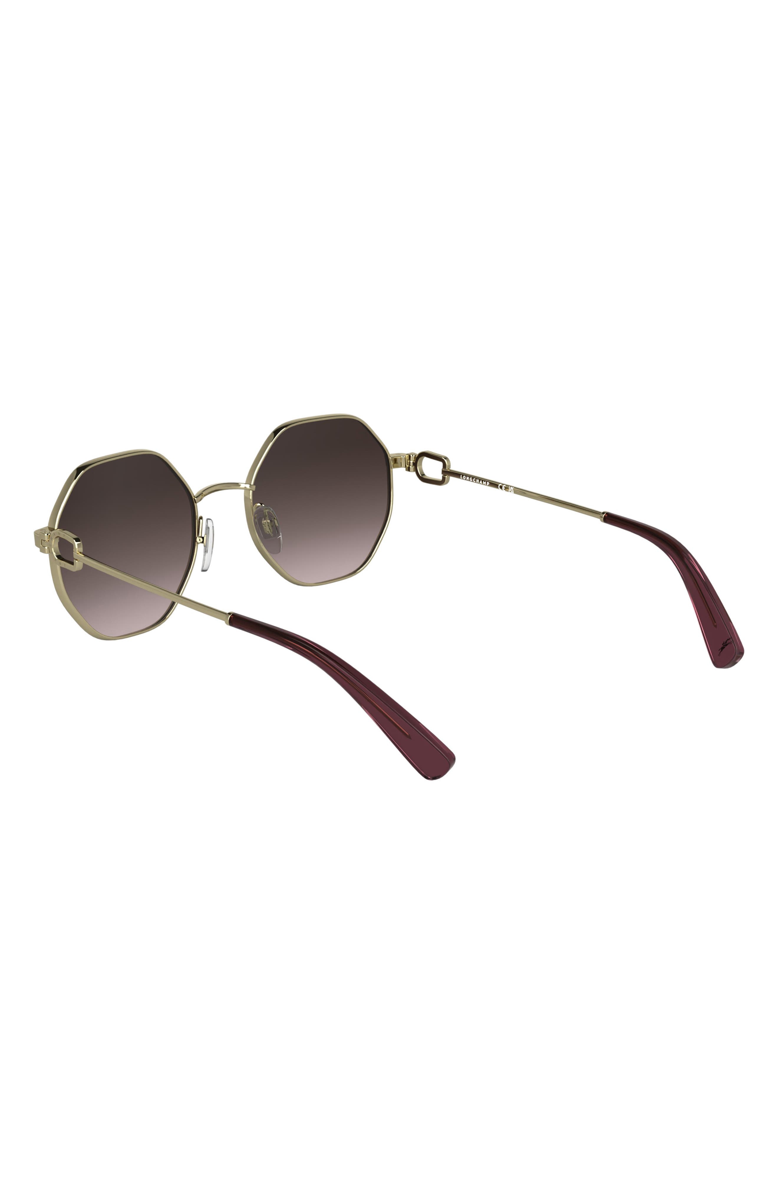 Longchamp Le Foulonné 52mm Gradient Round Sunglasses in Gold/Gradient Brown Rose at Nordstrom - 5