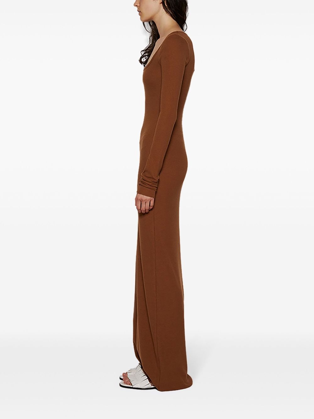 square-neck slim-fit maxi dress - 4
