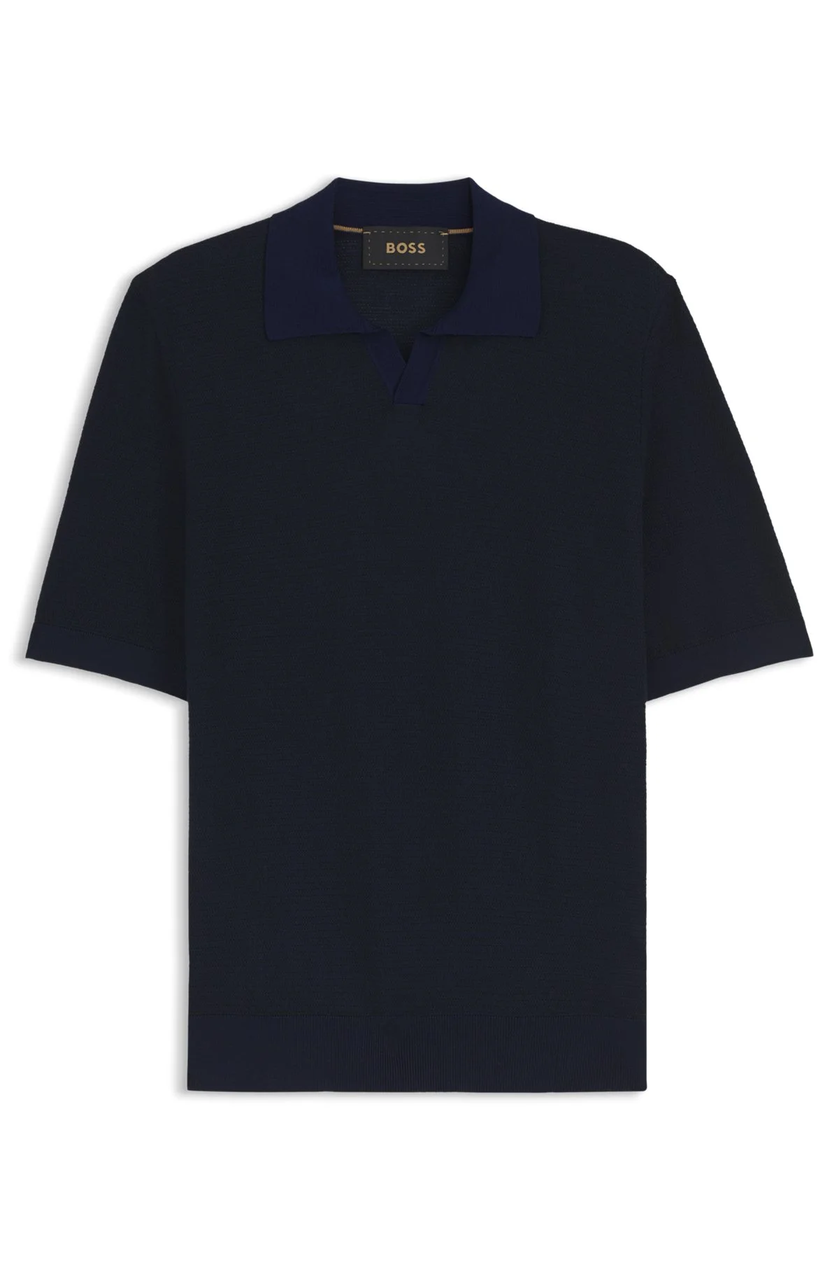 JOHNNY-COLLAR KNIT POLO IN COTTON AND SILK - 1