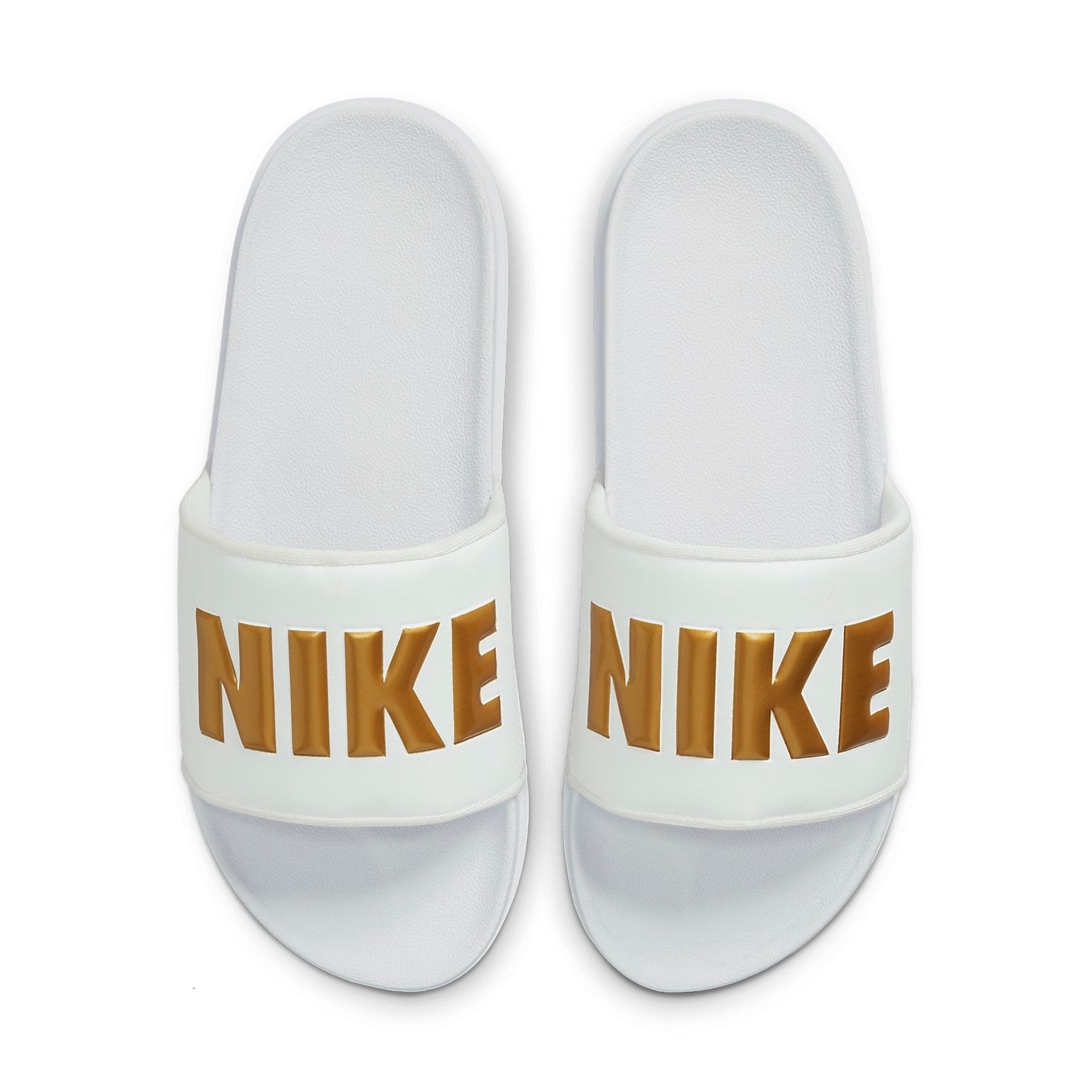 (WMNS) Nike Offcourt Slide 'White Metallic Gold' BQ4632-106 - 3