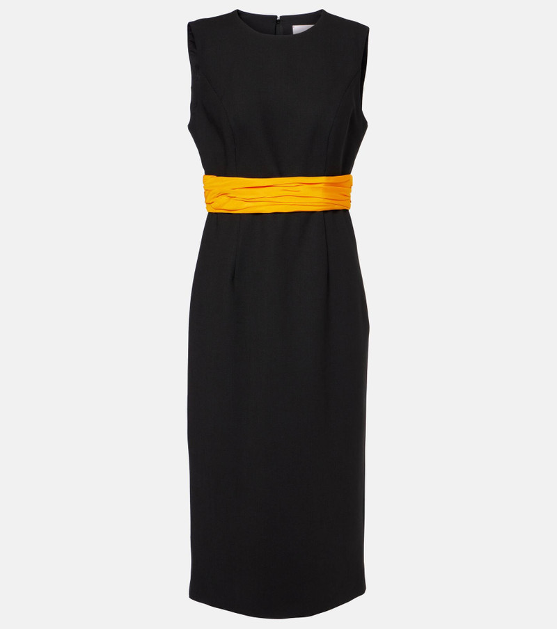 cummerbund-waist midi dress - 1