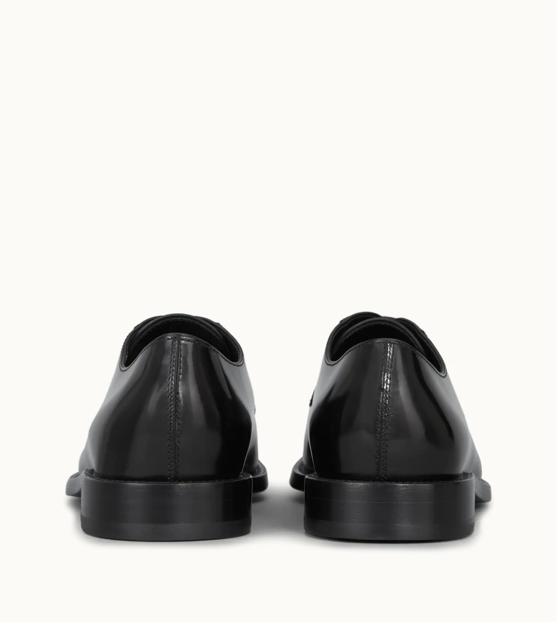 LEATHER DERBY SHOES - BLACK - 3