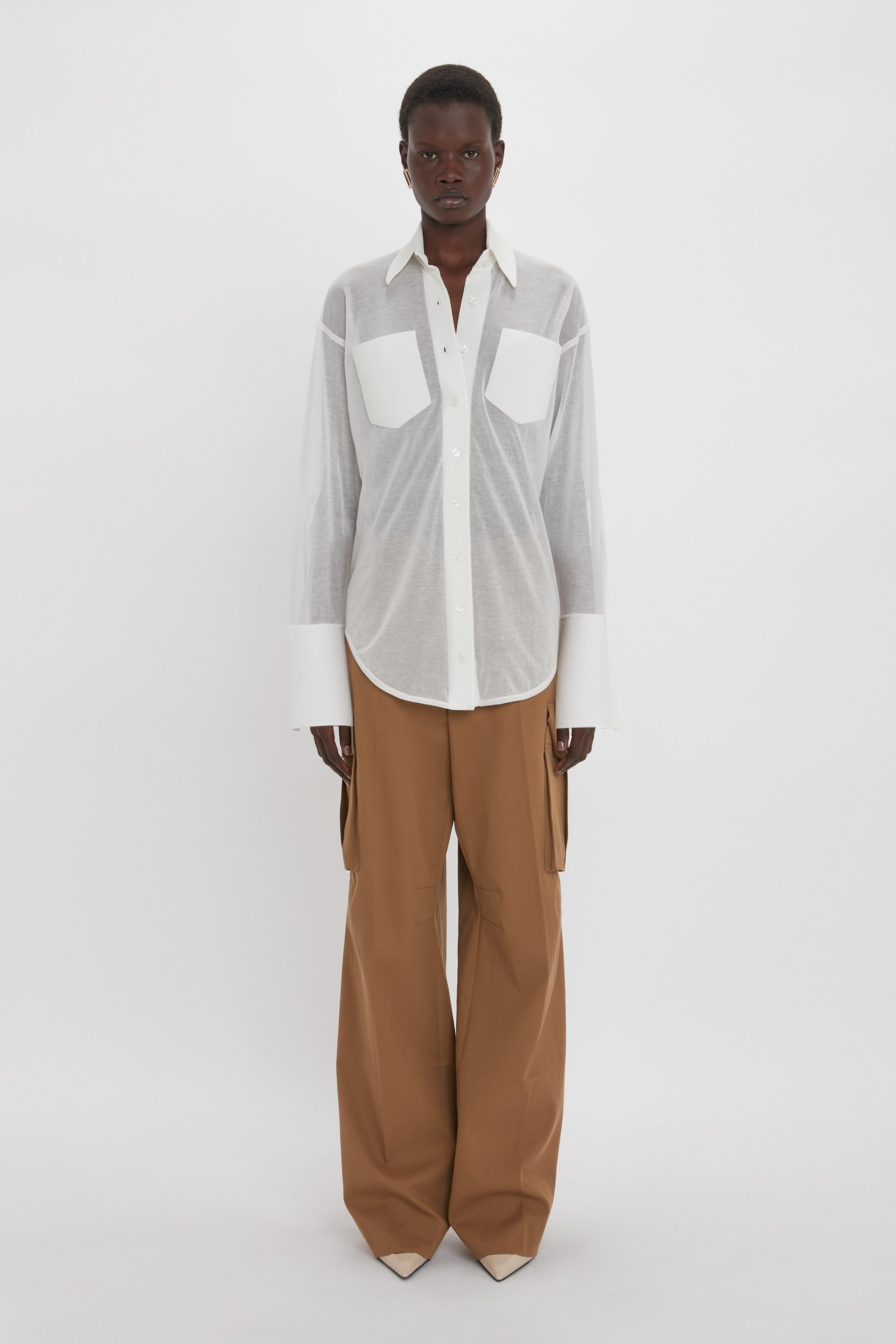 Pocket Detail Shirt In White - 3